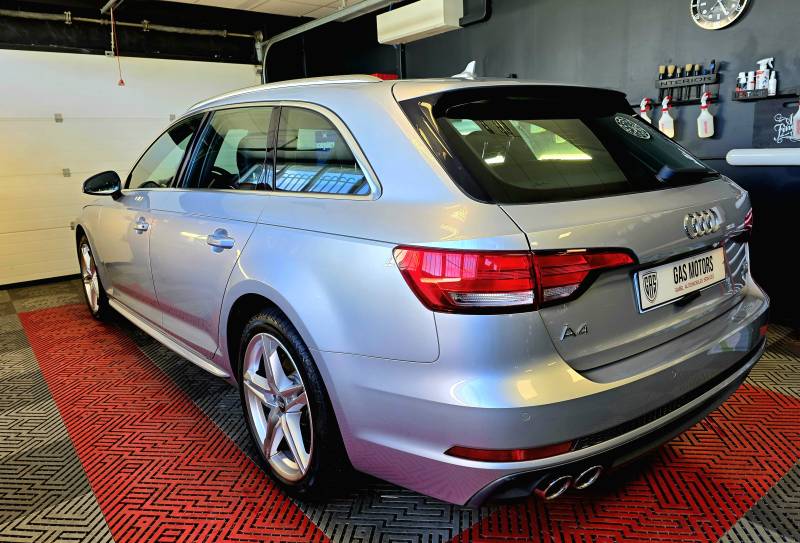 AUDI A4 V AVANT 2.0 TDI 190 QUATTRO S LINE S TRONIC gris clair face arrière gauche