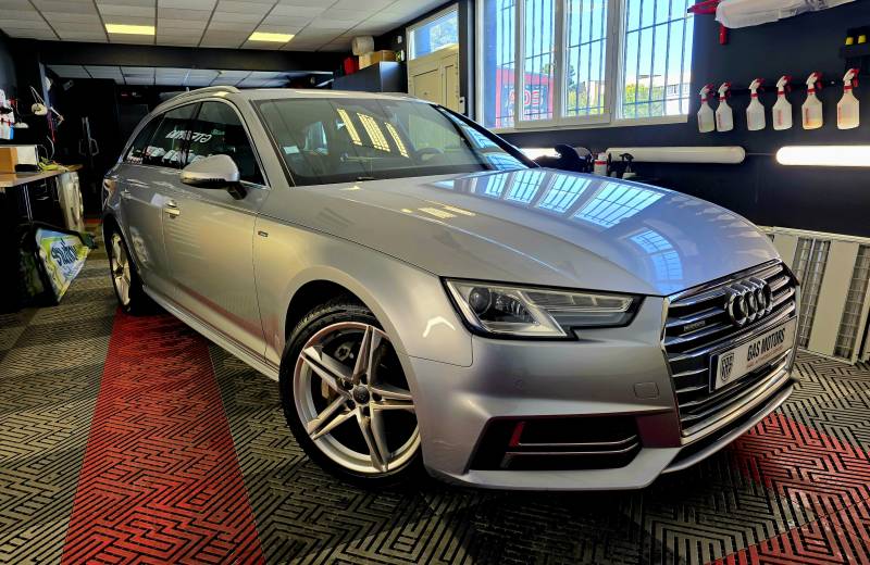AUDI A4 V AVANT 2.0 TDI 190 QUATTRO S LINE S TRONIC gris clair face avant droit