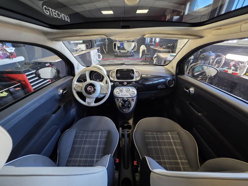 FIAT 500 1.2 69CV LOUNGE GAS MOTORS OCCASIONS BORDEAUX intérieur toit panoramique